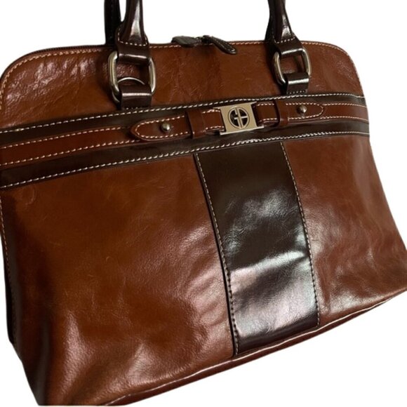 Giani Bernini Brown Leather Shoulder Bag - Picture 2 of 11